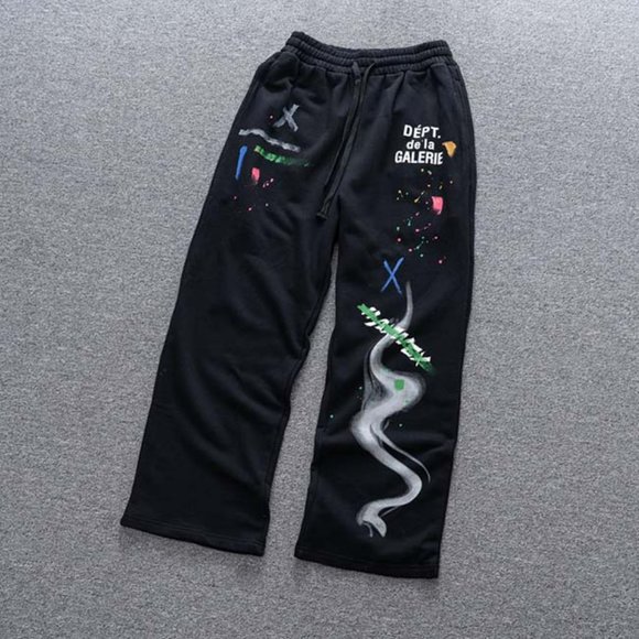 Gallery Dept Other - Gallery Dept. De La Hand-Painted Graffiti Spray Paint Unisex Trousers Black